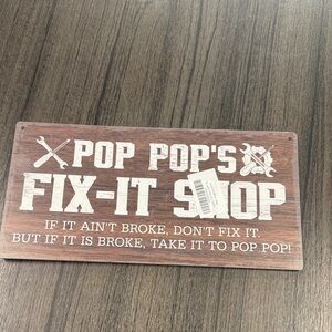 Wooden Fix-It Shop Sign